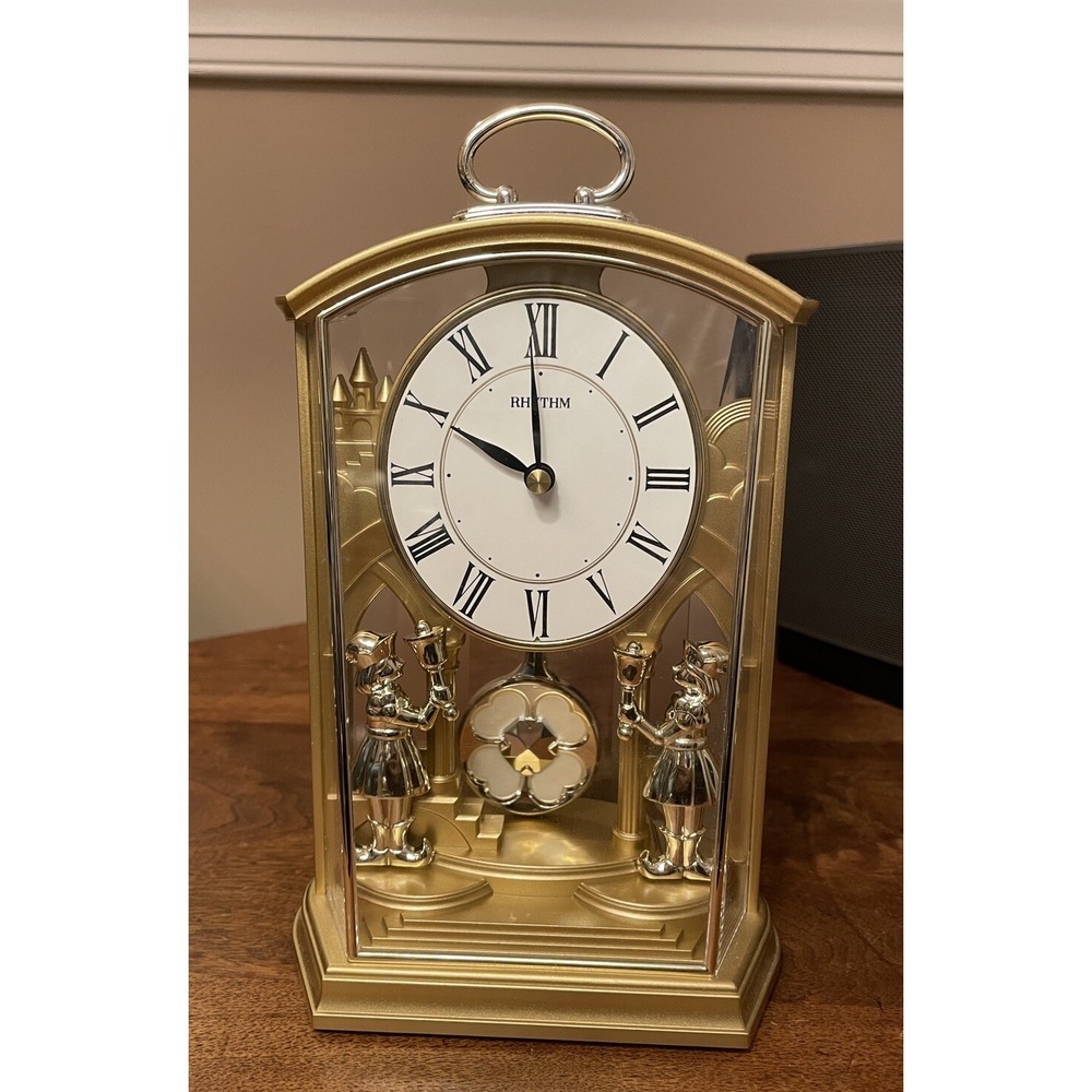 Rhythm‎ Two Tone Carriage Mantel Clock - Gold